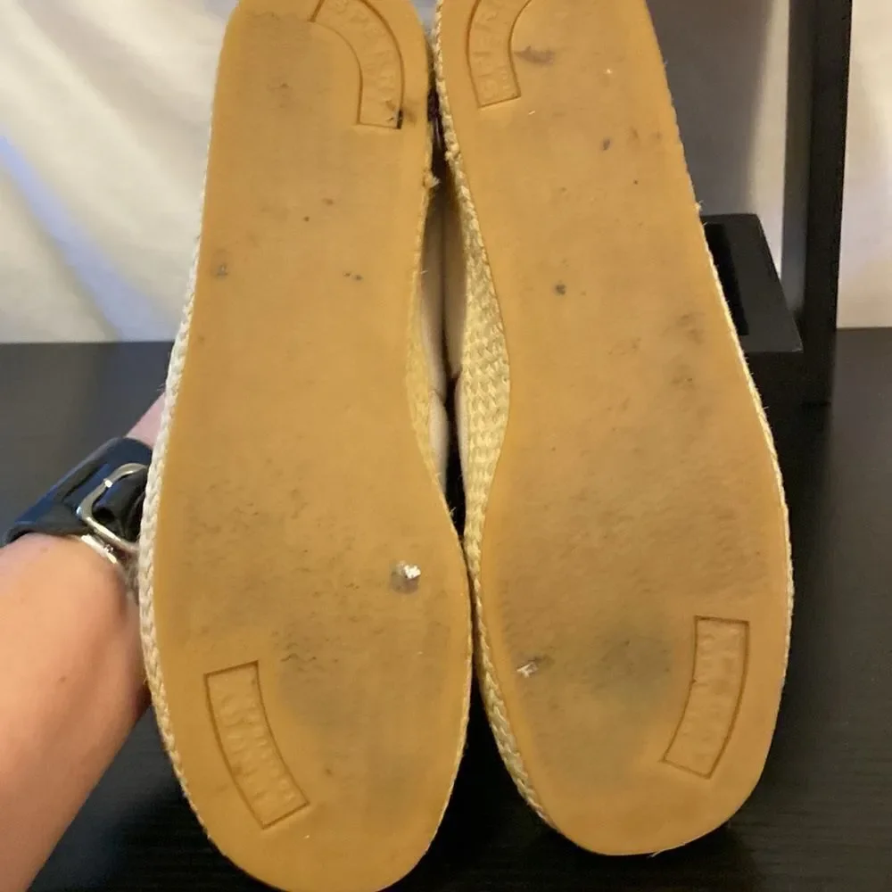 Sperry canvas white comfort sole platform espadrilles size 7